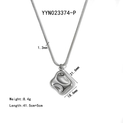 304 Stainless Steel 18K Gold Plated Basic Modern Style Polishing Plating Geometric Solid Color Pendant Necklace