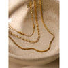 304 Stainless Steel 18K Gold Plated Basic Plating Chain Titanium Steel Three Layer Necklace