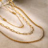 304 Stainless Steel 18K Gold Plated Basic Plating Chain Titanium Steel Three Layer Necklace