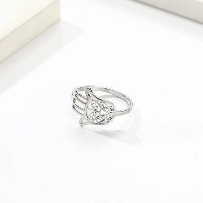 304 Stainless Steel 18K Gold Plated Basic Simple Style Classic Style Inlay Plaid  Rhinestones Rings