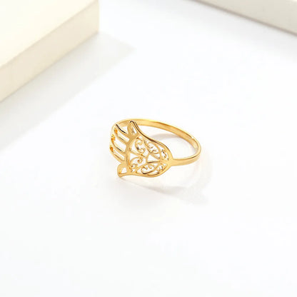 304 Stainless Steel 18K Gold Plated Basic Simple Style Classic Style Inlay Plaid  Rhinestones Rings