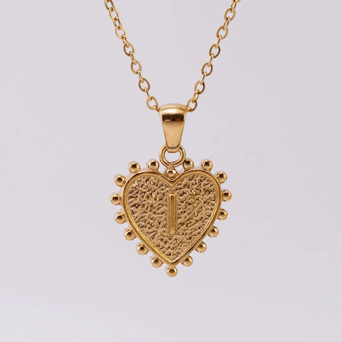 304 Stainless Steel 18K Gold Plated Basic Simple Style Classic Style Letter Heart Shape Pendant Necklace