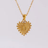 304 Stainless Steel 18K Gold Plated Basic Simple Style Classic Style Letter Heart Shape Pendant Necklace