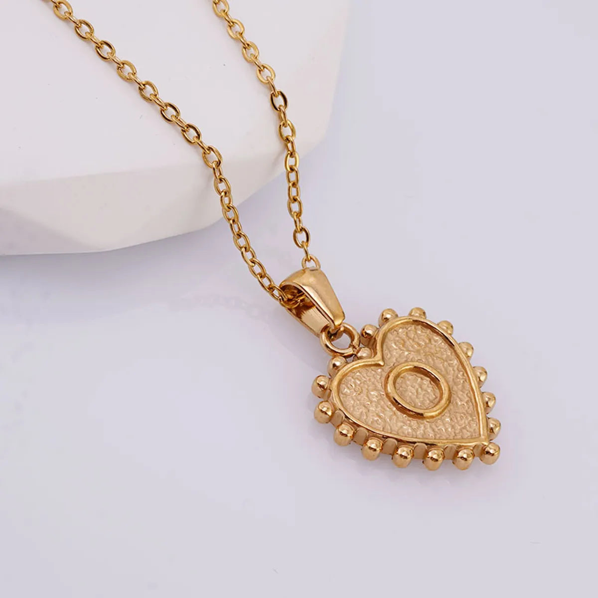 304 Stainless Steel 18K Gold Plated Basic Simple Style Classic Style Letter Heart Shape Pendant Necklace