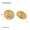 304 Stainless Steel 18K Gold Plated Basic Simple Style Classic Style Plating Solid Color Spiral Earrings Necklace Jewelry Set