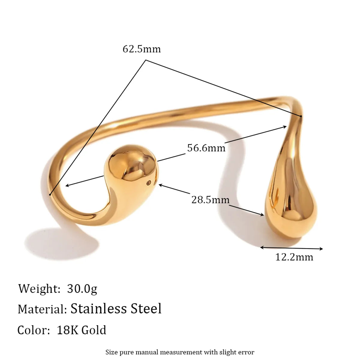 304 Stainless Steel 18K Gold Plated Basic Simple Style Classic Style Plating Water Droplets Solid Color Rings Bracelets