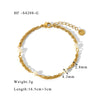 304 Stainless Steel 18K Gold Plated Basic Simple Style Commute Plating Inlay Geometric Artificial Pearls Bracelets