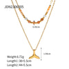 304 Stainless Steel 18K Gold Plated Beach Simple Style Beaded Plating Starfish Shell Fish Tail Pendant Necklace