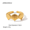 304 Stainless Steel 18K Gold Plated Beach Starfish Shell Rings Earrings