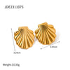 304 Stainless Steel 18K Gold Plated Beach Starfish Shell Rings Earrings