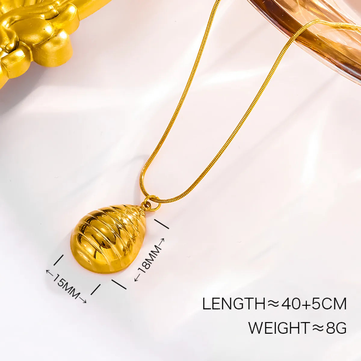 Wholesale Jewelry Casual Artistic Solid Color 304 Stainless Steel 18K Gold Plated Earrings Necklace