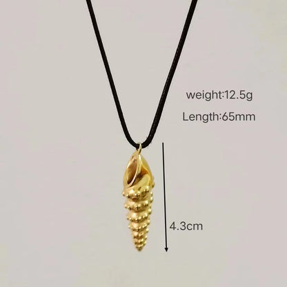 304 Stainless Steel 18K Gold Plated Casual Beach Simple Style Polishing Plating Conch Earrings Necklace