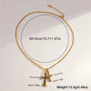 304 Stainless Steel 18K Gold Plated Casual Commute Plating Inlay Cross Rhinestones Pendant Necklace