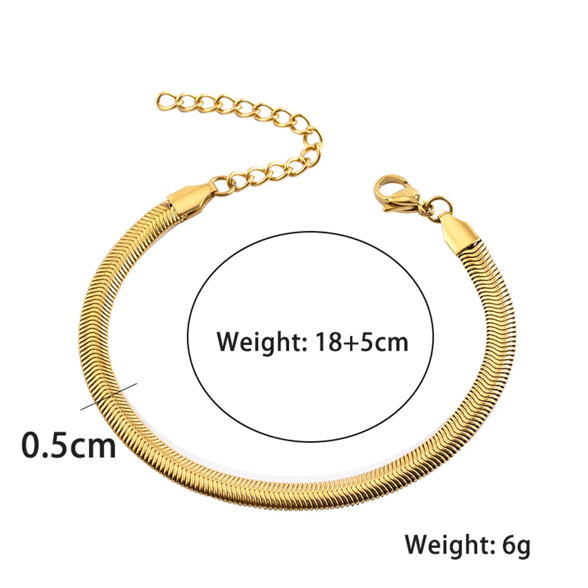 Casual Elegant Solid Color 304 Stainless Steel 18K Gold Plated Bracelets In Bulk