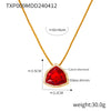 304 Stainless Steel 18K Gold Plated Casual Elegant Simple Style Plating Inlay Triangle Rhinestones Glass Zircon Bracelets Necklace