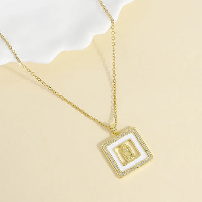 304 Stainless Steel 18K Gold Plated Casual Ethnic Style Classic Style Plating Inlay Human Zircon Pendant Necklace