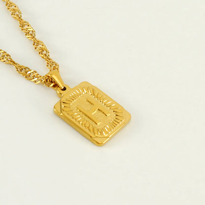 304 Stainless Steel 18K Gold Plated Casual Letter Pendant Necklace