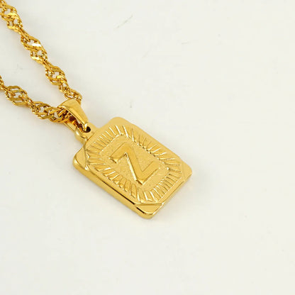 304 Stainless Steel 18K Gold Plated Casual Letter Pendant Necklace