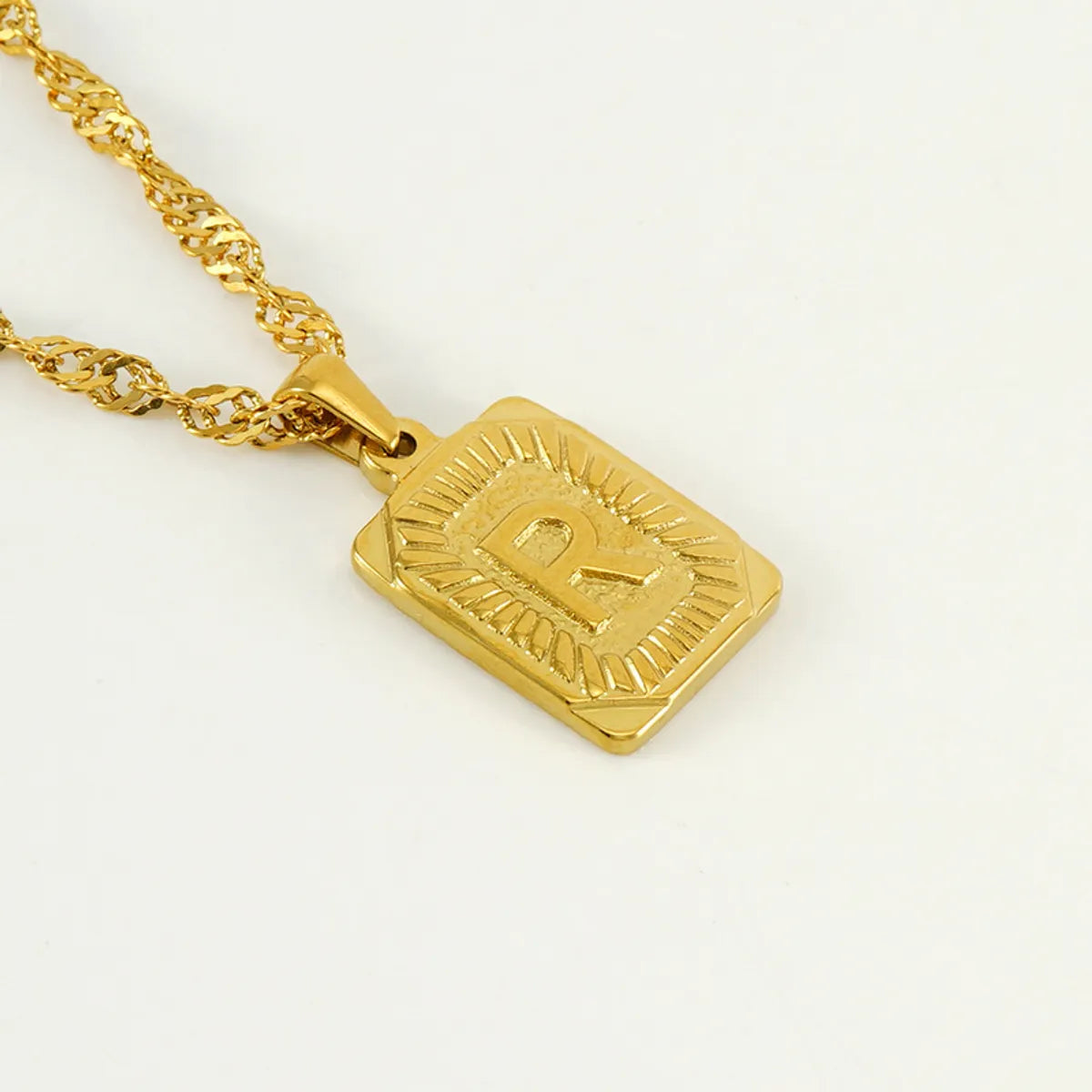 304 Stainless Steel 18K Gold Plated Casual Letter Pendant Necklace