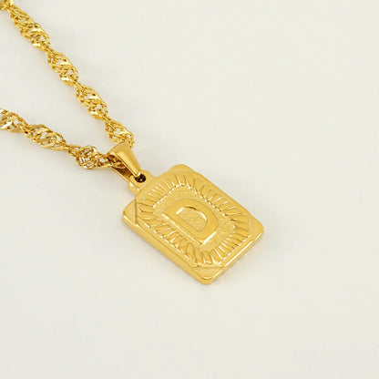 304 Stainless Steel 18K Gold Plated Casual Letter Pendant Necklace