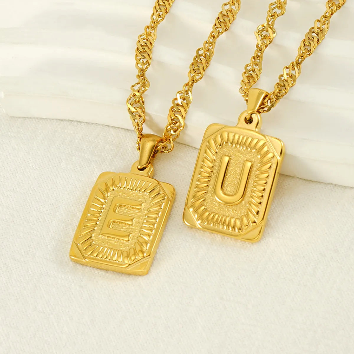 304 Stainless Steel 18K Gold Plated Casual Letter Pendant Necklace