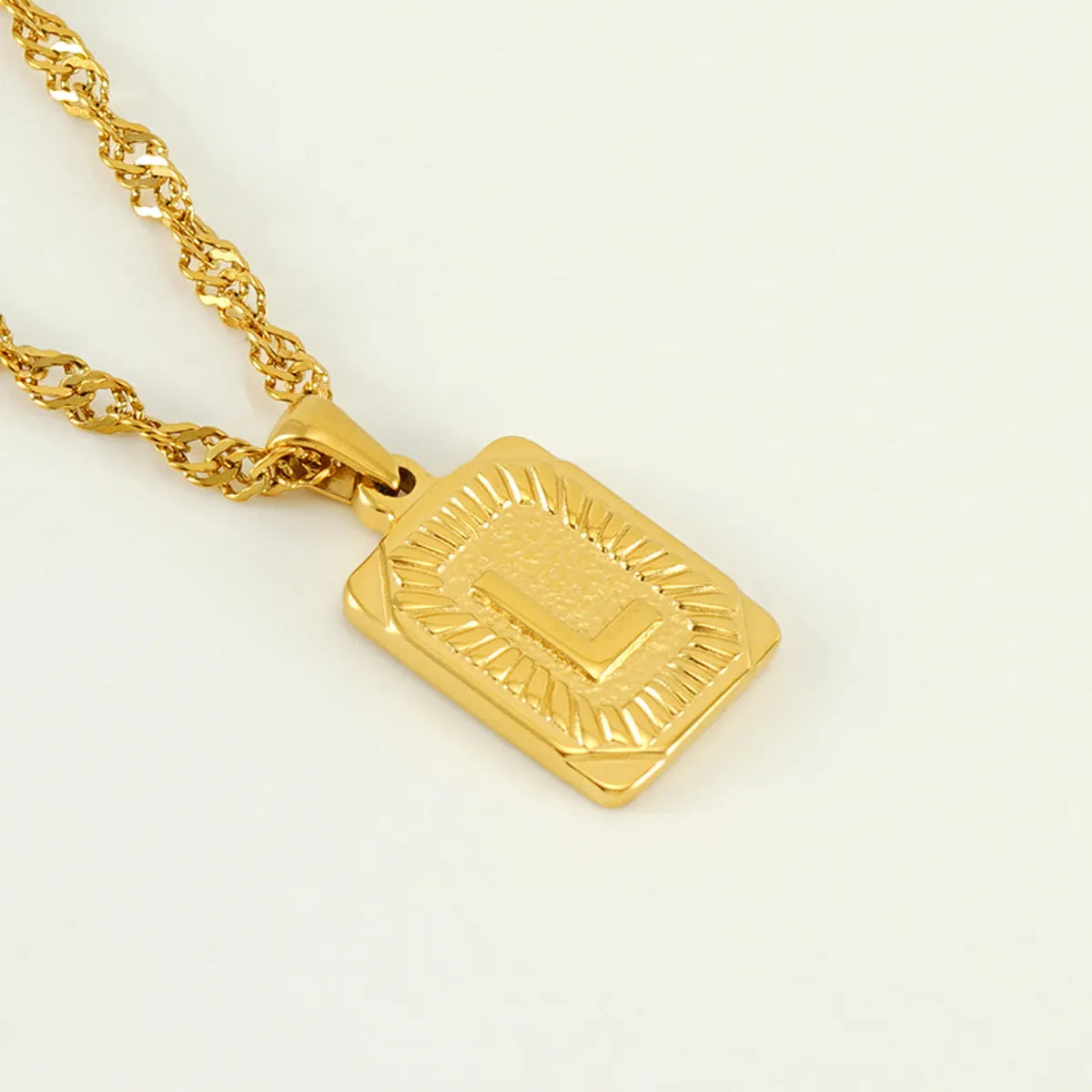 304 Stainless Steel 18K Gold Plated Casual Letter Pendant Necklace