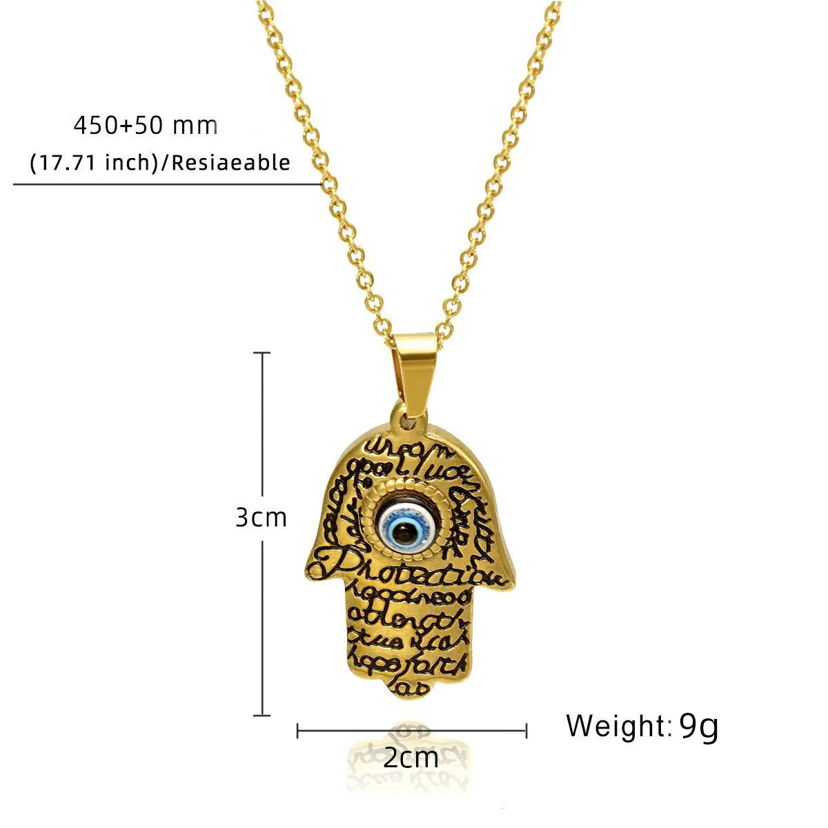 Wholesale Jewelry Casual MAMA Simple Style Letter Devil'S Eye  304 Stainless Steel Resin 18K Gold Plated Pendant Necklace