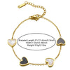 304 Stainless Steel 18K Gold Plated Casual Plating Inlay Heart Shape Bracelets