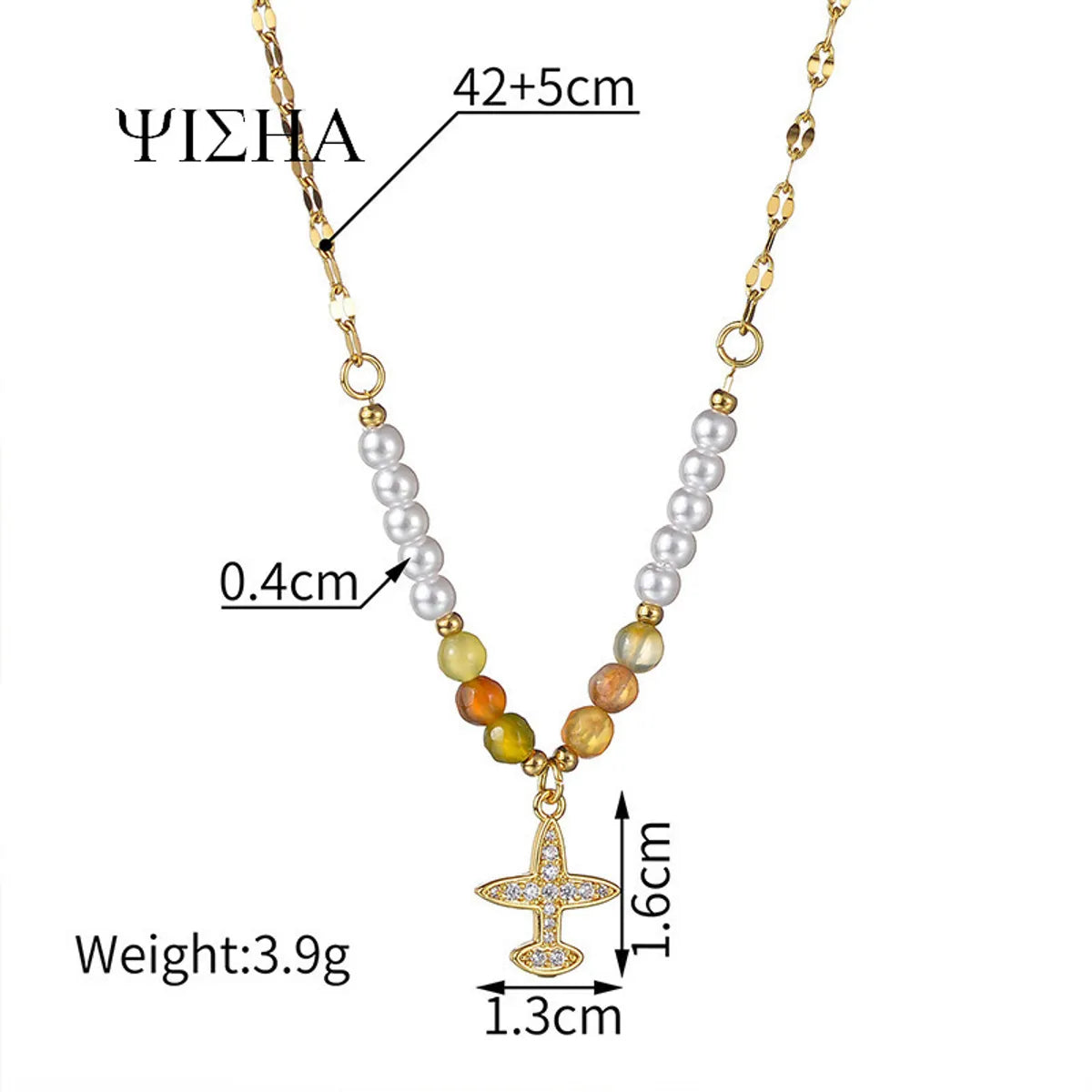 304 Stainless Steel 18K Gold Plated Casual Simple Style Cross Star Zircon Pendant Necklace