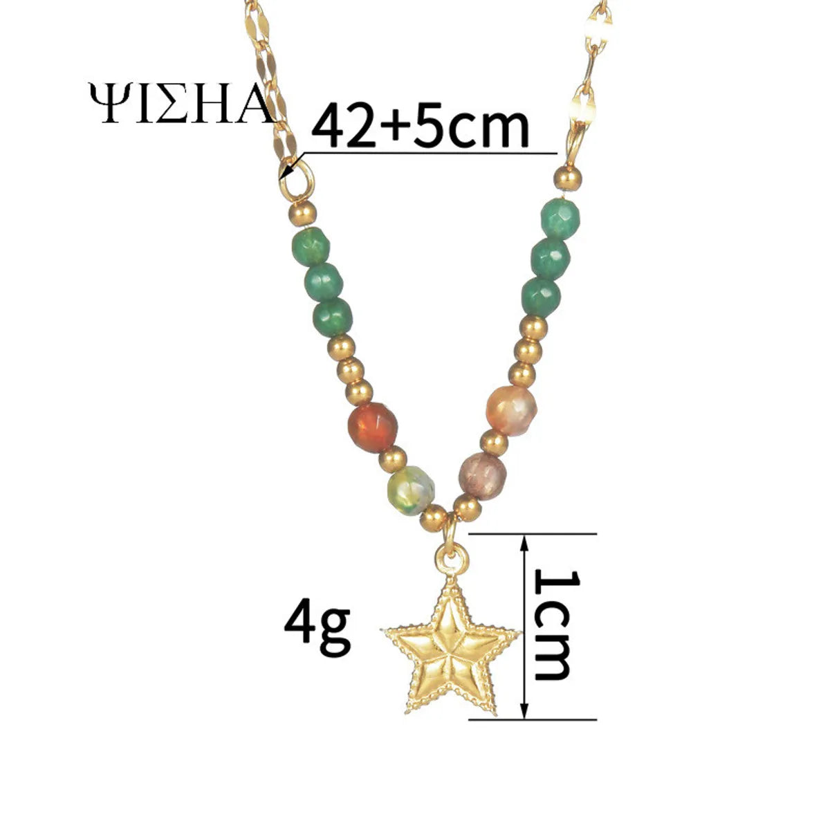 304 Stainless Steel 18K Gold Plated Casual Simple Style Cross Star Zircon Pendant Necklace