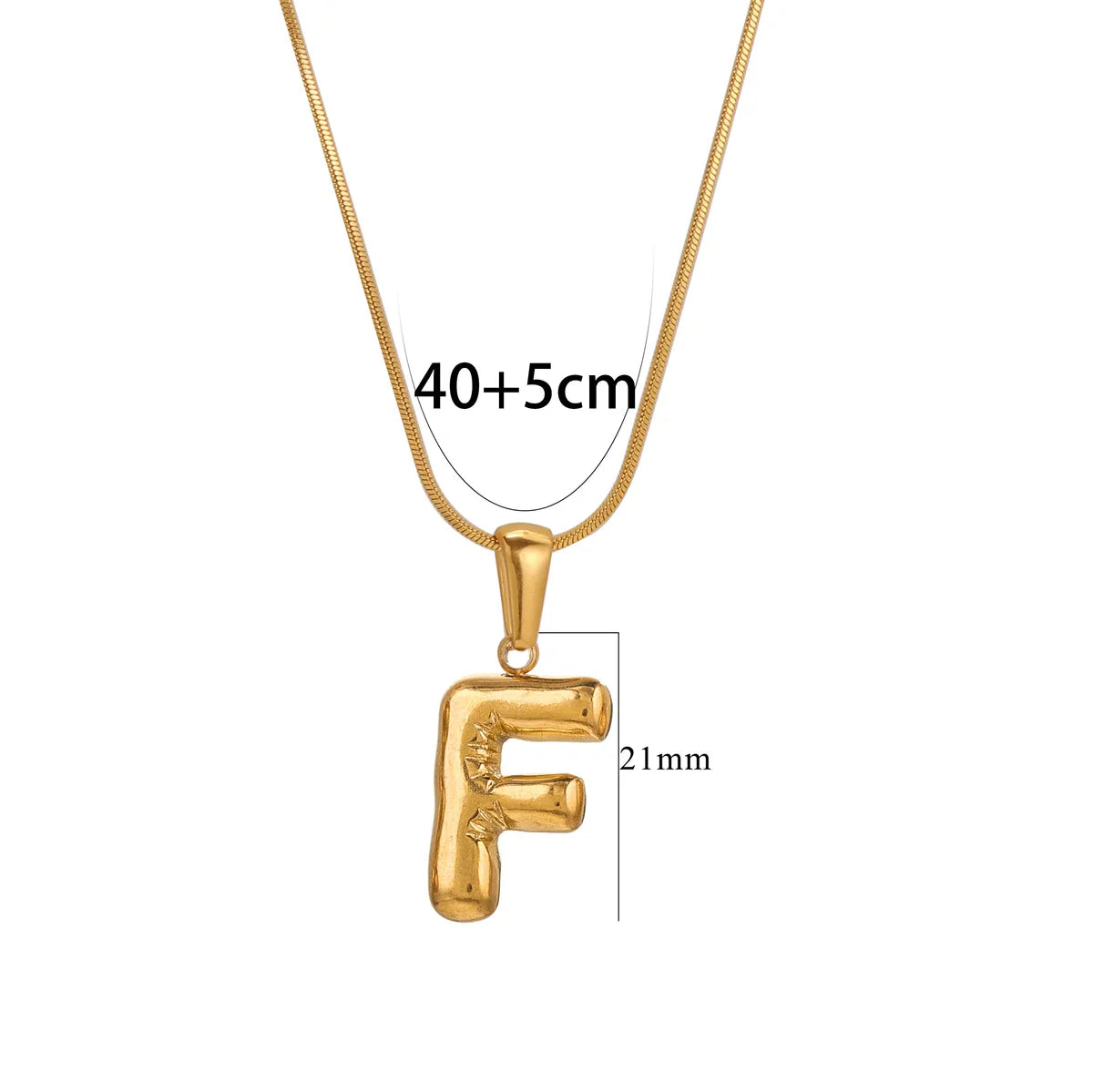 304 Stainless Steel 18K Gold Plated Classic Style Letter Necklace