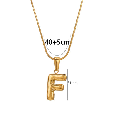 304 Stainless Steel 18K Gold Plated Classic Style Letter Necklace