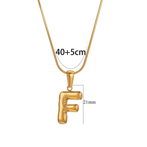 304 Stainless Steel 18K Gold Plated Classic Style Letter Necklace