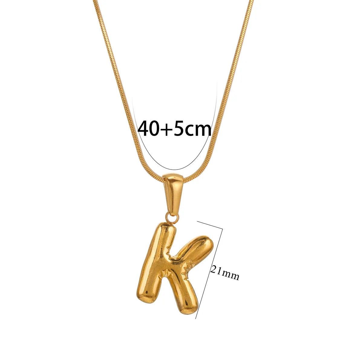 304 Stainless Steel 18K Gold Plated Classic Style Letter Necklace