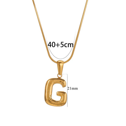 304 Stainless Steel 18K Gold Plated Classic Style Letter Necklace