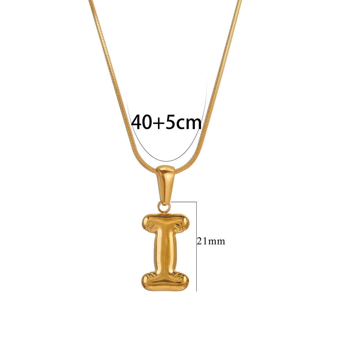 304 Stainless Steel 18K Gold Plated Classic Style Letter Necklace