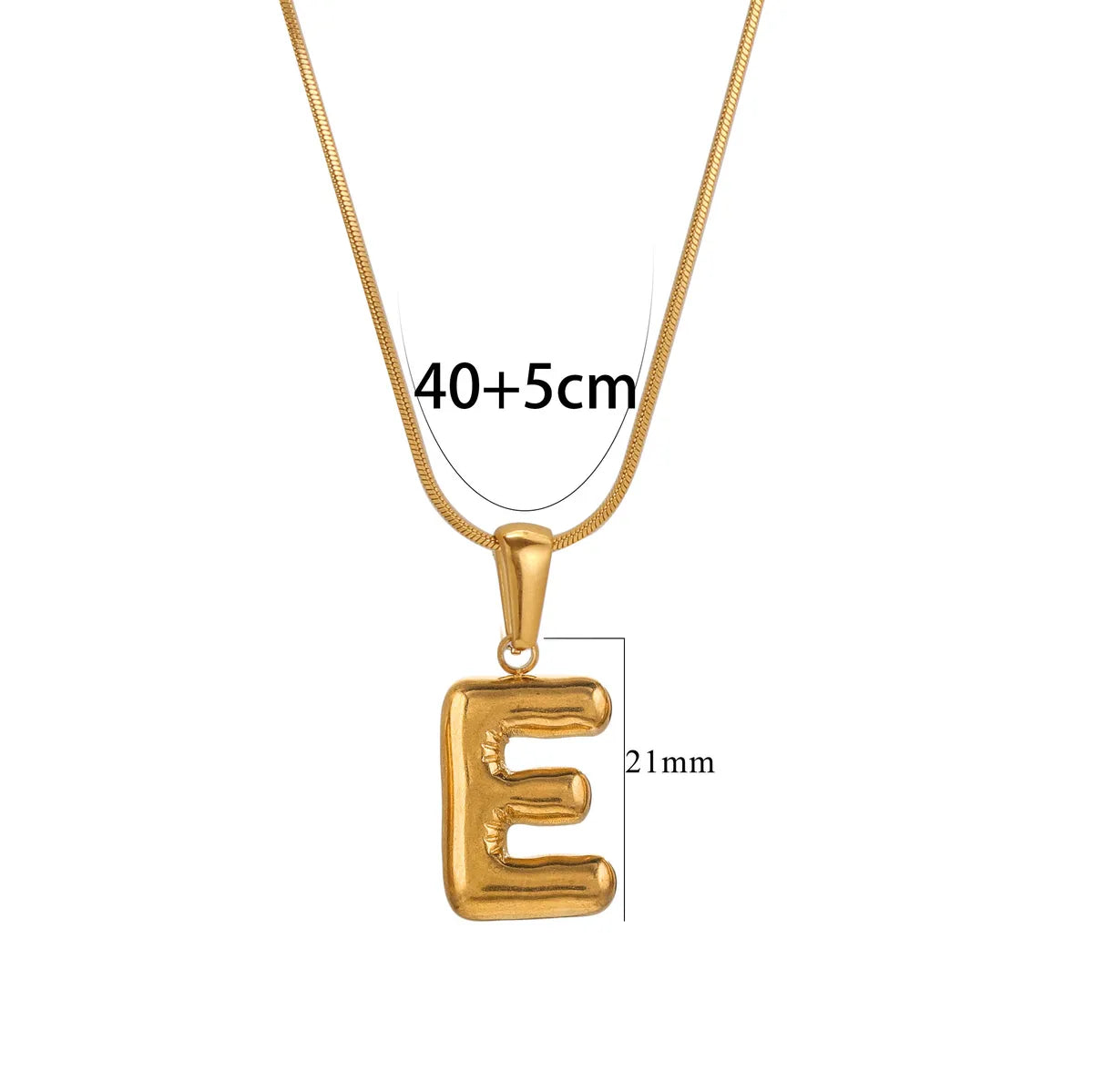 304 Stainless Steel 18K Gold Plated Classic Style Letter Necklace