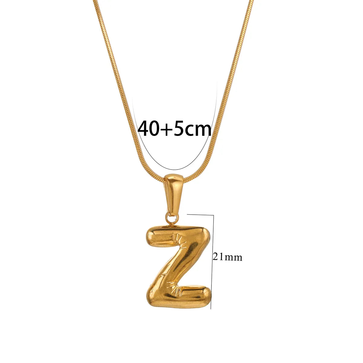 304 Stainless Steel 18K Gold Plated Classic Style Letter Necklace