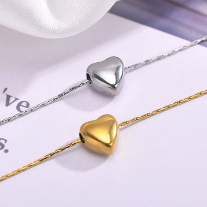 304 Stainless Steel 18K Gold Plated Cute Sweet Heart Shape Pendant Necklace