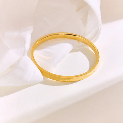 304 Stainless Steel 18K Gold Plated Elegant Basic Classic Style Plating Solid Color Bangle