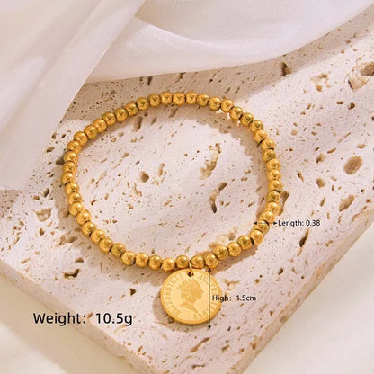 304 Stainless Steel 18K Gold Plated Elegant Lady Plating Inlay Solid Color Zircon Bracelets