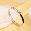 304 Stainless Steel 18K Gold Plated Elegant Luxurious Plating Inlay Four Leaf Clover Rhinestones Bangle