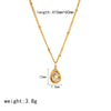 304 Stainless Steel 18K Gold Plated Elegant Polishing Plating Water Droplets Zircon Pendant Necklace