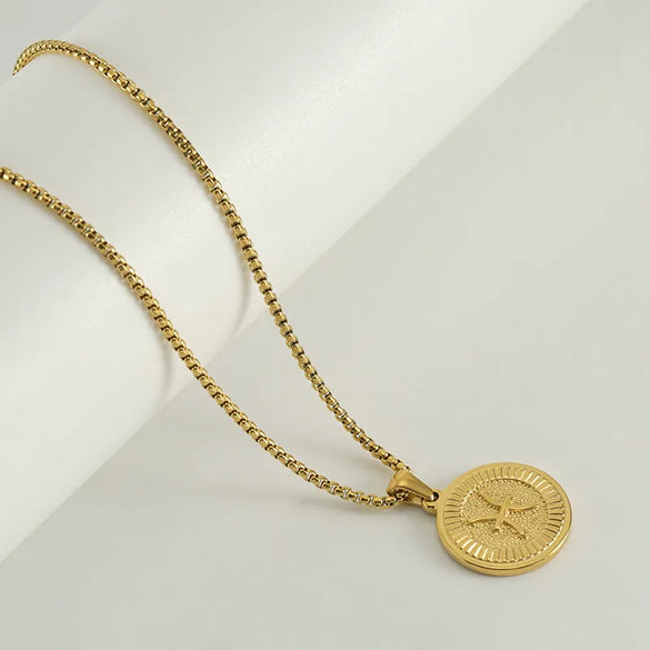 304 Stainless Steel 18K Gold Plated Elegant Simple Style Constellation Pendant Necklace