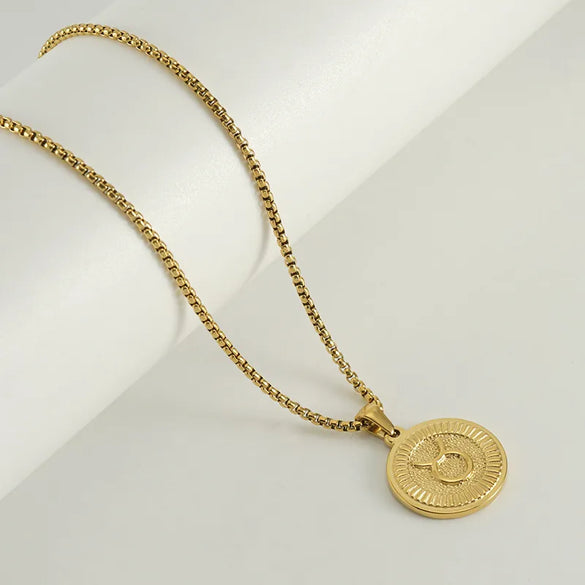 304 Stainless Steel 18K Gold Plated Elegant Simple Style Constellation Pendant Necklace