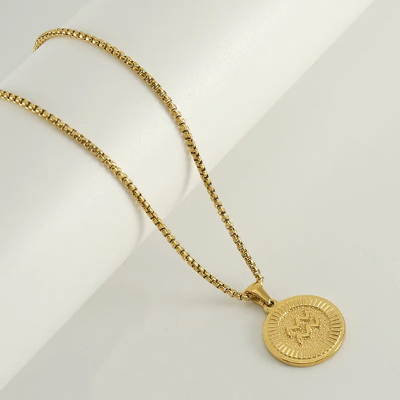 304 Stainless Steel 18K Gold Plated Elegant Simple Style Constellation Pendant Necklace