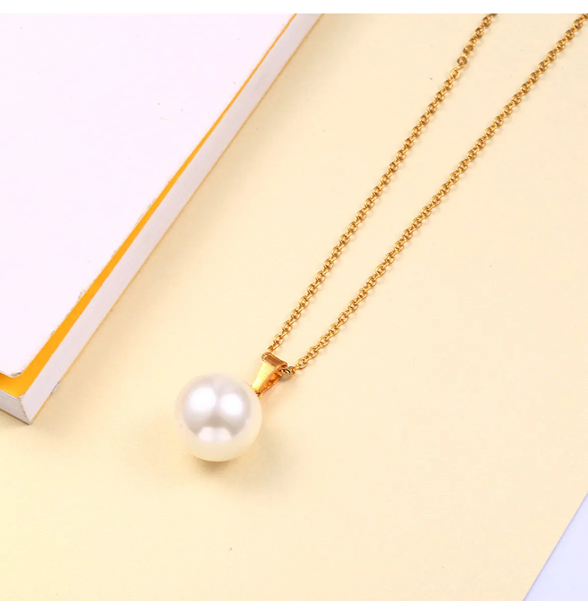 304 Stainless Steel 18K Gold Plated Elegant Simple Style Polishing Plating Inlay Round Pearl Jewelry Set