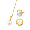 304 Stainless Steel 18K Gold Plated Elegant Simple Style Polishing Plating Inlay Round Pearl Jewelry Set