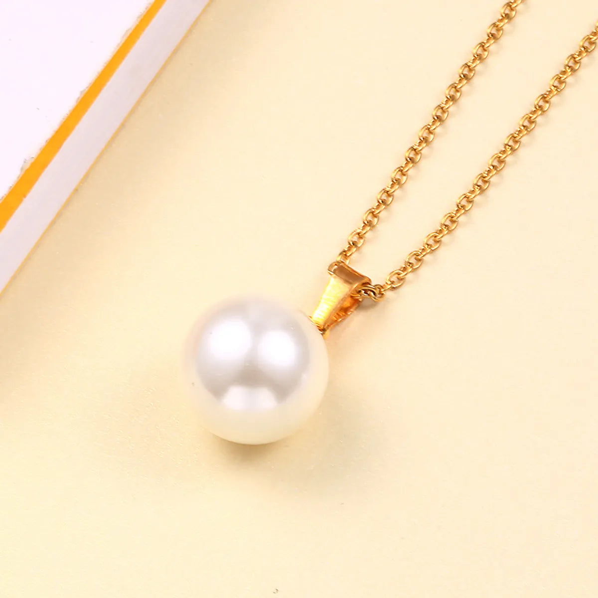 304 Stainless Steel 18K Gold Plated Elegant Simple Style Polishing Plating Inlay Round Pearl Jewelry Set