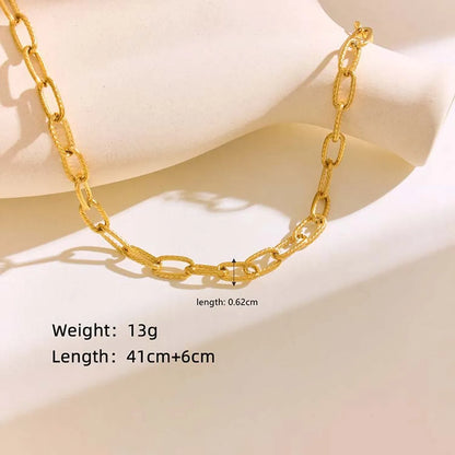 304 Stainless Steel 18K Gold Plated Elegant Simple Style Solid Color Necklace